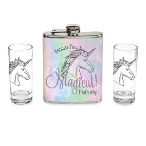 Unicorn Flask & Shot Glass Set